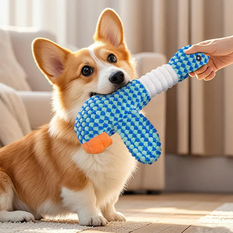 Goose Plush Squeak Toy – Chewable Playmate for Dogs